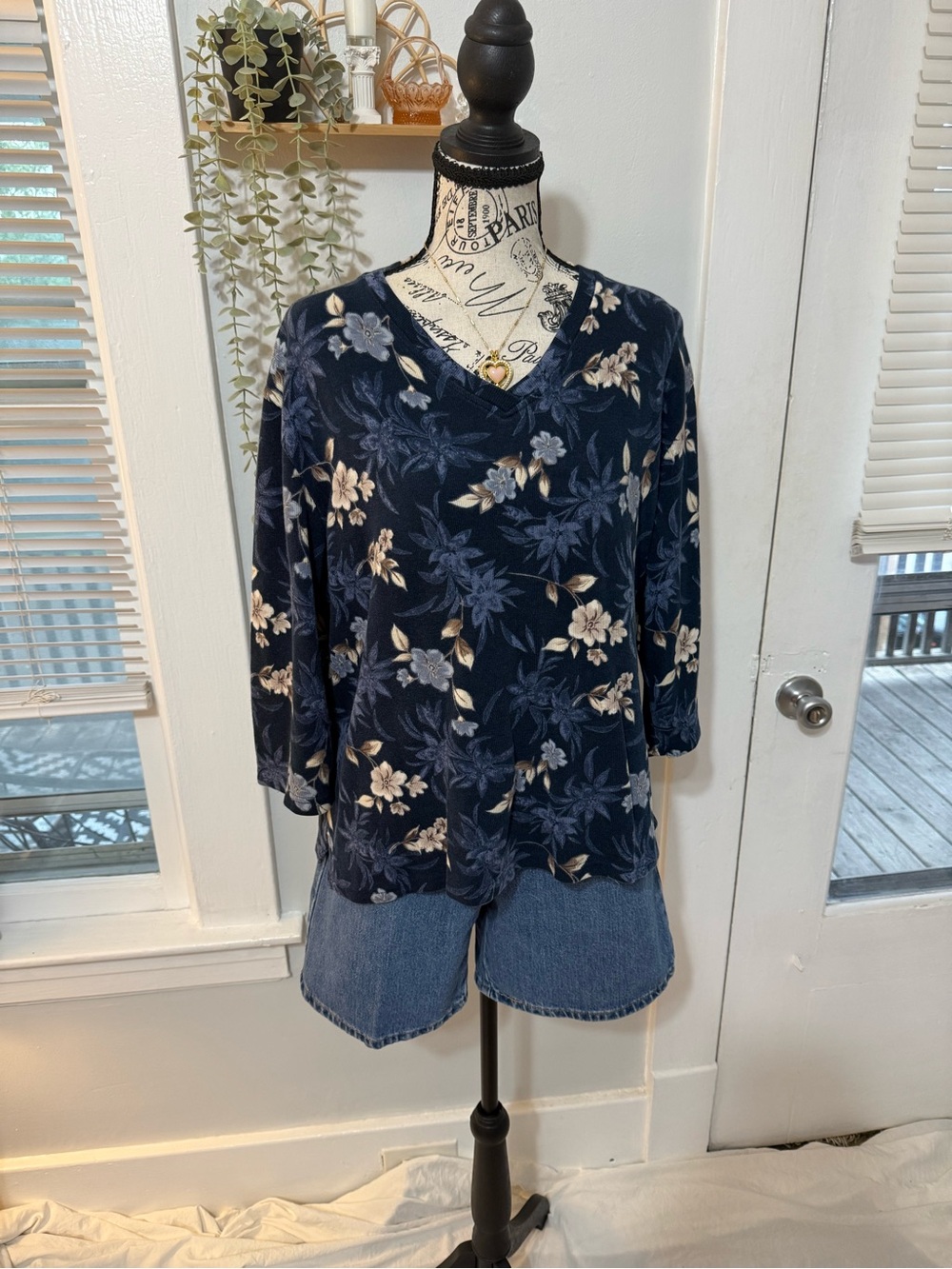 Y2K boho floral cotton top 100% cotton Island Traders brand